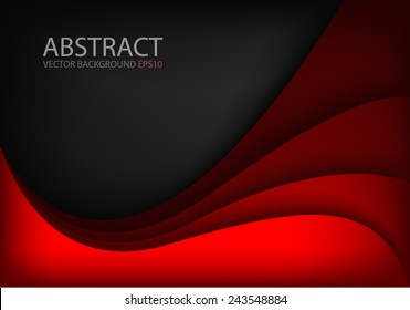 Línea de curva de fondo del vector rojo en el espacio negro sombra superposición capa moderno patrón de textura para el diseño del sitio web de mensajes y texto