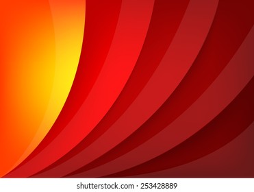 Red vector background curve line hot color and orange yellow space overlap layer for text and message modern artwork design