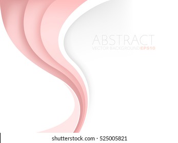 Red vector background curve line element on white space overlap paper layer for text and message artwork design