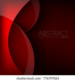 Red vector background curve line overlap layer on space for text and background design