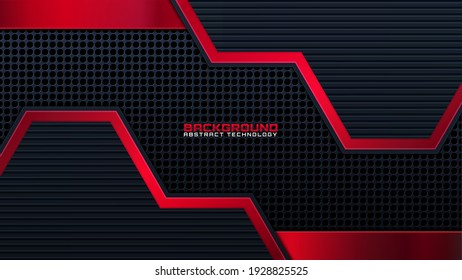 Red vector background geometric element overlap layer with space for background design