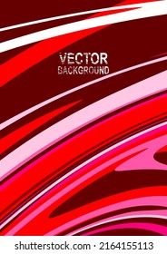 Red vector background.  Paint stains in grunge style. Vector illustration of abstract waves.  Background design for poster, flyer, cover, brochure.
