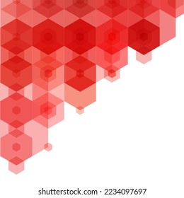 
 Red vector background with set of hexagons. Illustration with set of colorful hexagons. New template for your brand book.