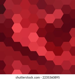 Red vector background with set of hexagons. Illustration with set of colorful hexagons. New template for your brand book.