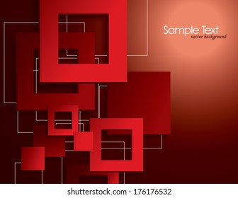 Red Vector Background With Squares. 