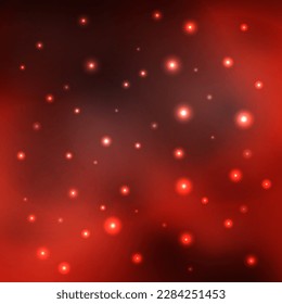Red vector background with stars, stardust in the depths of the universe, Milky Way galaxy, vector illustration.