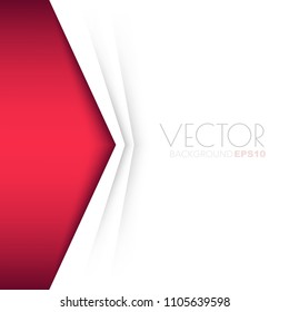 Red vector background and triangle element with white paper layer and space for design