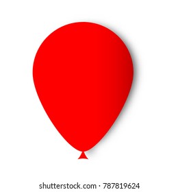 red vector balloon template vector illustration isolated on white background. Pattern for holiday gift card, promotion stuff day happiness childhood memories helium air flying cartoon
