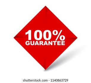 red vector banner 100% guarantee