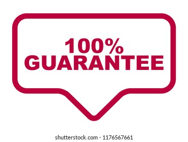 red vector banner 100% guarantee