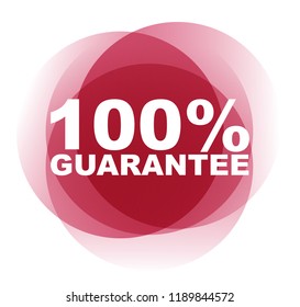 red vector banner 100% guarantee