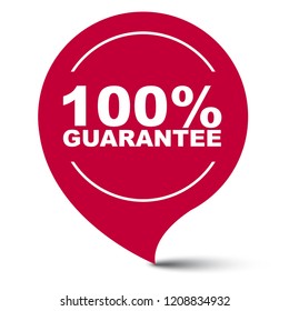 red vector banner 100% guarantee