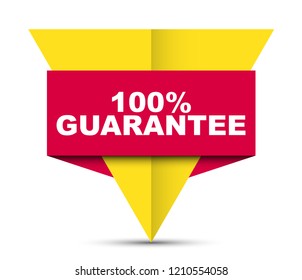 red vector banner 100% guarantee