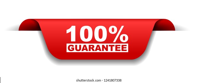 red vector banner 100% guarantee