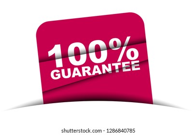 red vector banner 100% guarantee