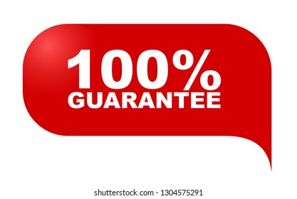 red vector banner 100% guarantee