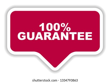 red vector banner 100% guarantee