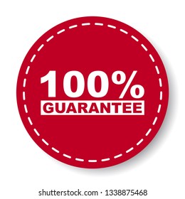 red vector banner 100% guarantee