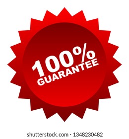 red vector banner 100% guarantee
