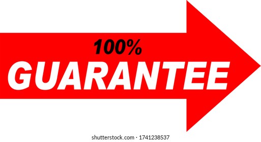 red vector banner 100% guarantee