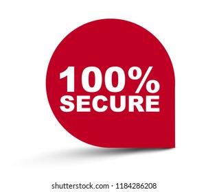 red vector banner 100% secure