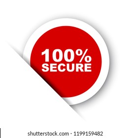 red vector banner 100% secure