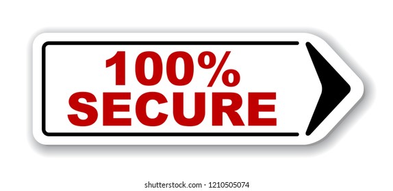 red vector banner 100% secure