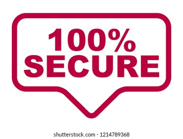 red vector banner 100% secure