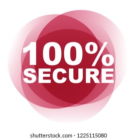 red vector banner 100% secure