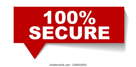 red vector banner 100% secure