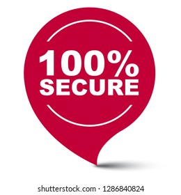 red vector banner 100% secure