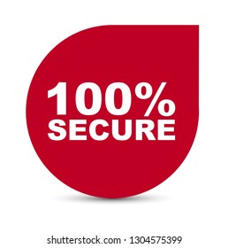 red vector banner 100% secure