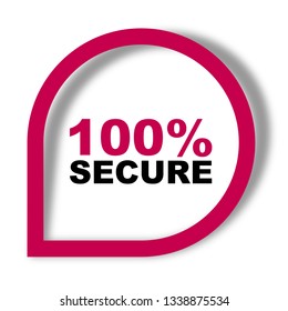 red vector banner 100% secure