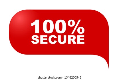 red vector banner 100% secure