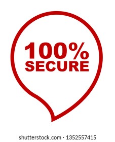 red vector banner 100% secure