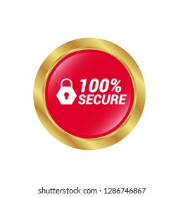 red vector banner 100% secure.Designed for your web site design, logo, app, UI