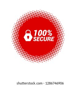 red vector banner 100% secure.Designed for your web site design, logo, app, UI
