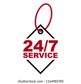 red vector banner 24/7 service
