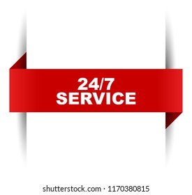 red vector banner 24/7 service