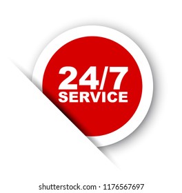 red vector banner 24/7 service
