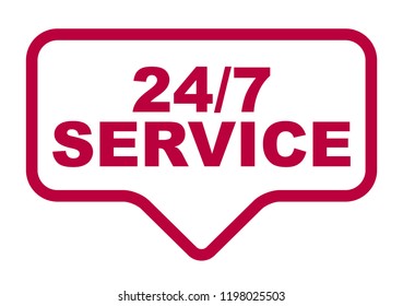 red vector banner 24/7 service