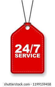 red vector banner 24/7 service
