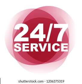 red vector banner 24/7 service