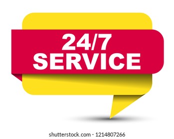 red vector banner 24/7 service
