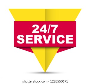 red vector banner 24/7 service