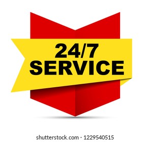 red vector banner 24/7 service