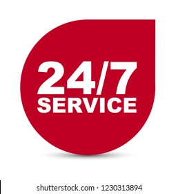 red vector banner 24/7 service