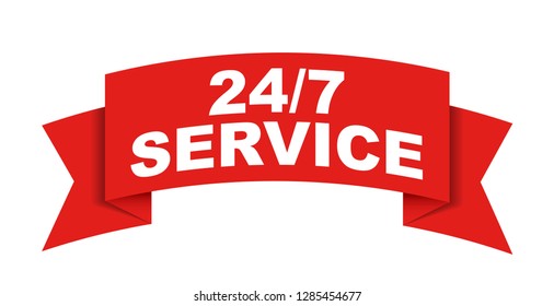 red vector banner 24/7 service
