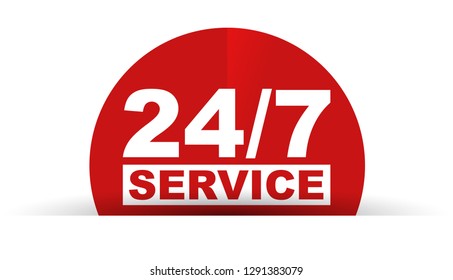red vector banner 24/7 service