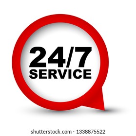 red vector banner 24/7 service